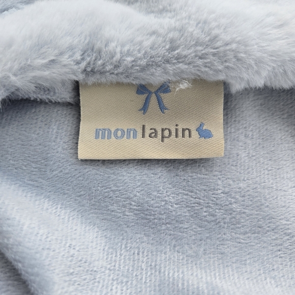 Mon Lapin Plush Light Blue Bunny Security Blanket Super Soft Oversized - Picture 9 of 10